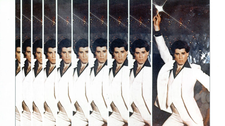 John Travolta movie art for the film 'Saturday Night Fever', 1977.
