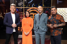 Host/judge Gordon Ramsay, special guest Priya Krishna, and judges Aarón Sánchez and Joe Bastianich in the “Regional Auditions - The Northeast” season premiere episode of Masterchef