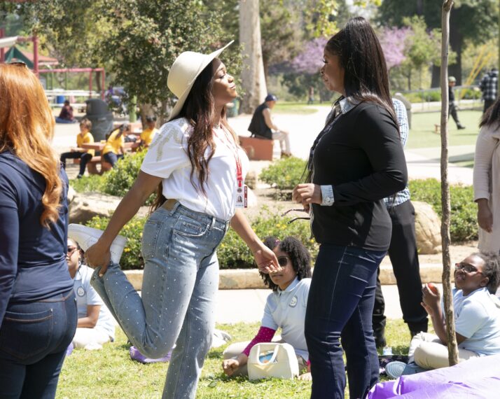 Tatyana Ali and Janelle James in 'Abbott Elementary' Season 3