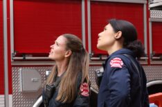 Jocelyn Hudon as Novak and Hanako Greensmith as Violet Mikami in the 'Chicago Fire' Season 12 Finale 'Never Say Goodbye'