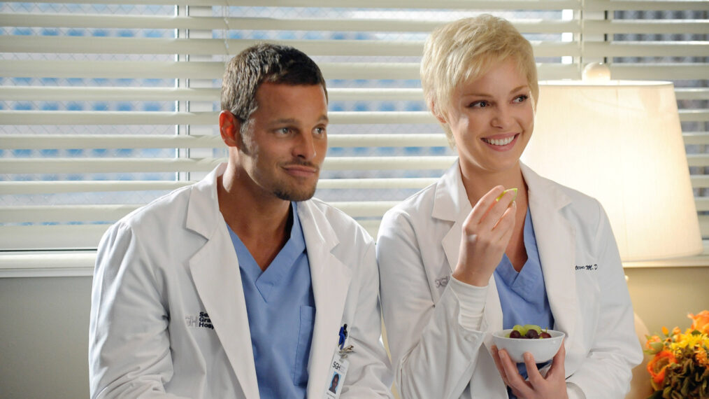 Justin Chambers as Alex and Katherine Heigl as Izzie in 'Grey's Anatomy'