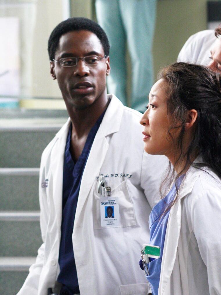 Isaiah Washington as Burke and Sandra Oh as Cristina in 'Grey's Anatomy'