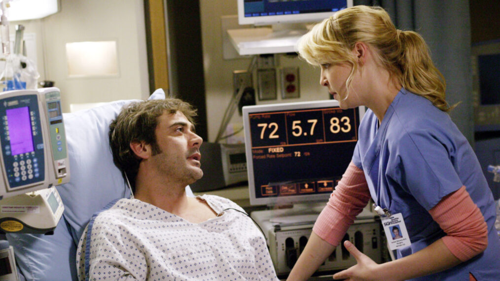 Jeffrey Dean Morgan as Denny and Katherine Heigl as Izzie in 'Grey's Anatomy'