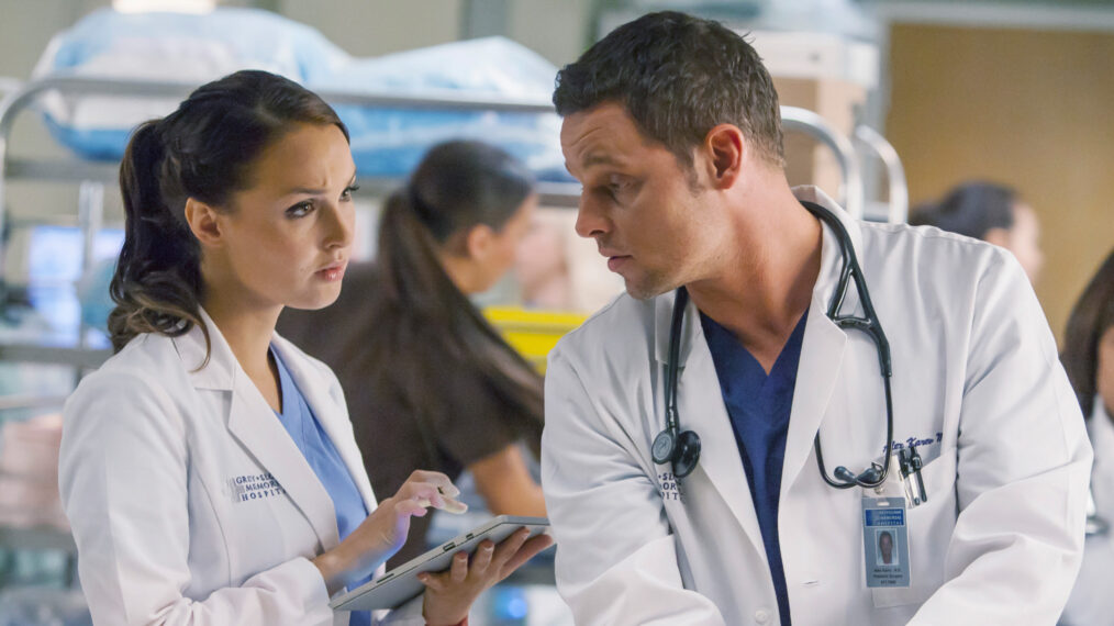 Camilla Luddington as Jo and Justin Chambers as Alex in 'Grey's Anatomy'