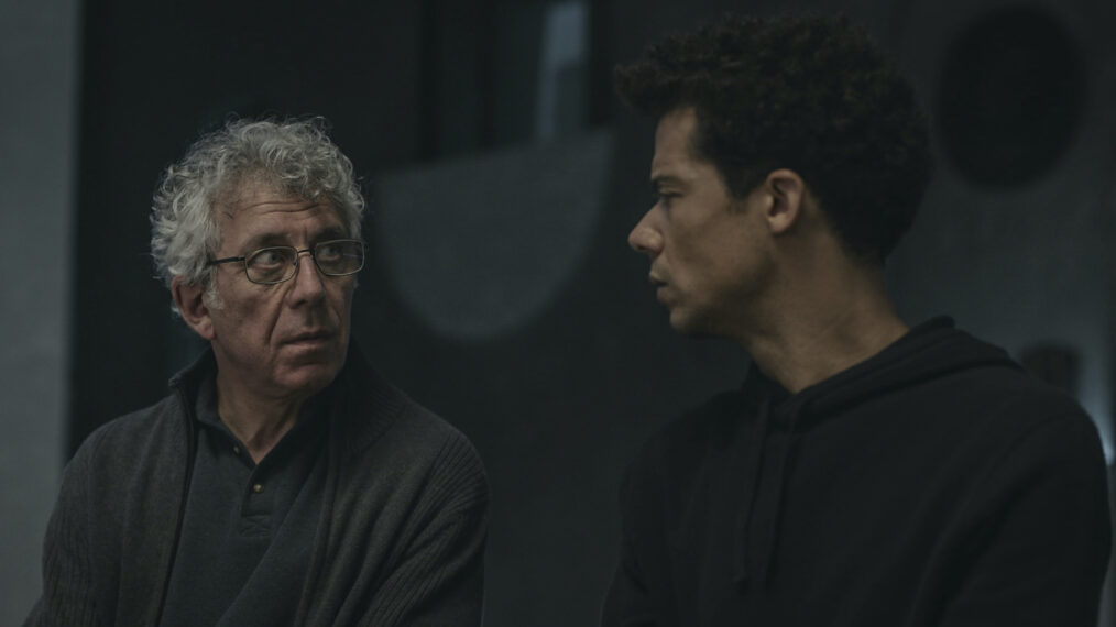 Eric Bogosian as Daniel Molloy, Jacob Anderson as Louis in 'Interview With the Vampire' Season 2 Episode 5 - 'Don't Be Afraid, Just Start the Tape'