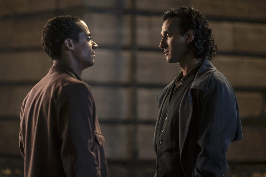 Jacob Anderson as Louis and Assad Zaman as Armand in 'Interview With the Vampire' Season 2 Episode 3 - 'No Pain'