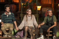 Charlie Davis, Kenzie Petty, and Ben Katzman at the final Tribal Council of 'Survivor' Season 46