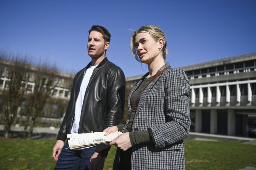 Justin Hartley as Colter Shaw and Melissa Roxburgh as Dr. Dory Shaw in 'Tracker' - Season 1, Episode 11 - 'Beyond the Campus Walls'