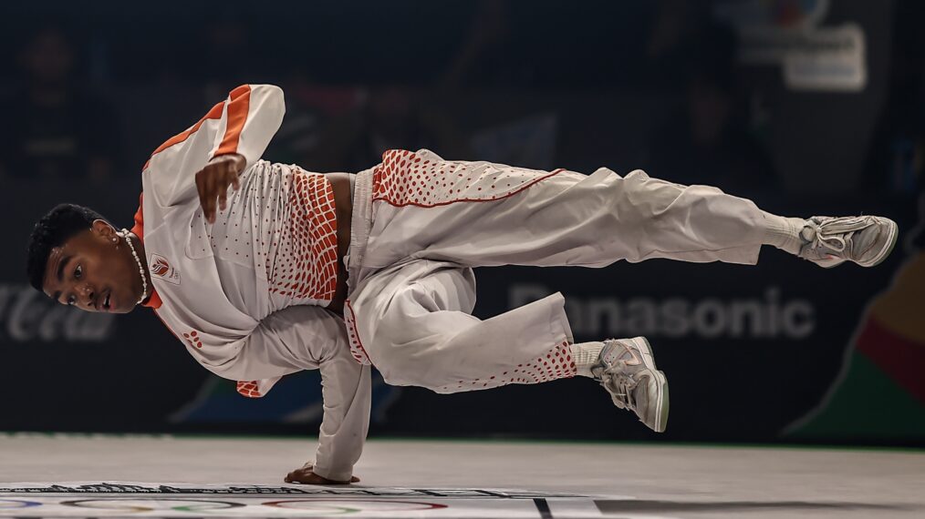 BUDAPEST, HUNGARY - JUNE 23: Lee of Netherlands competes in the Breaking B-Boys final the Olympic Qualifier Series on June 23, 2024 in Budapest, Hungary.