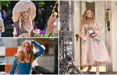 Sarah Jessica Parker's various fashions on the set of And Just Like That