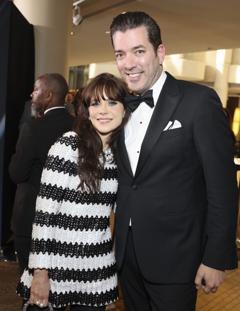 Zooey Deschanel and Jonathan Scott at the Daytime Emmys 2024