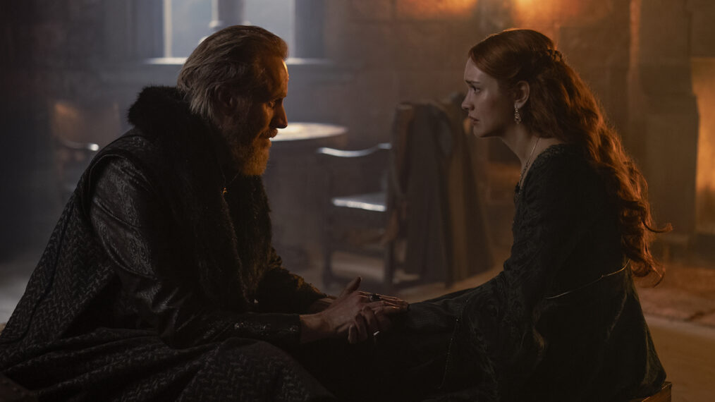 Rhys Ifans as Otto, Olivia Cooke as Alicent in 'House of the Dragon' Season 2