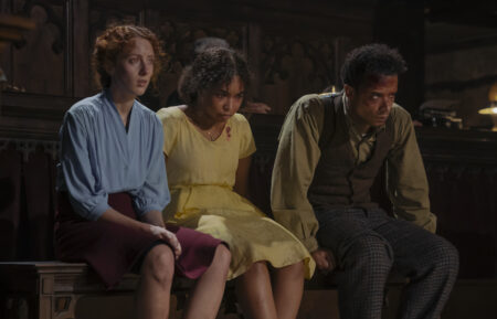 Roxane Duran as Madeleine, Delainey Hayles as Claudia, and Jacob Anderson as Louis in 'Interview With the Vampire' Season 2 Episode 7 - 'I Could Not Prevent It'