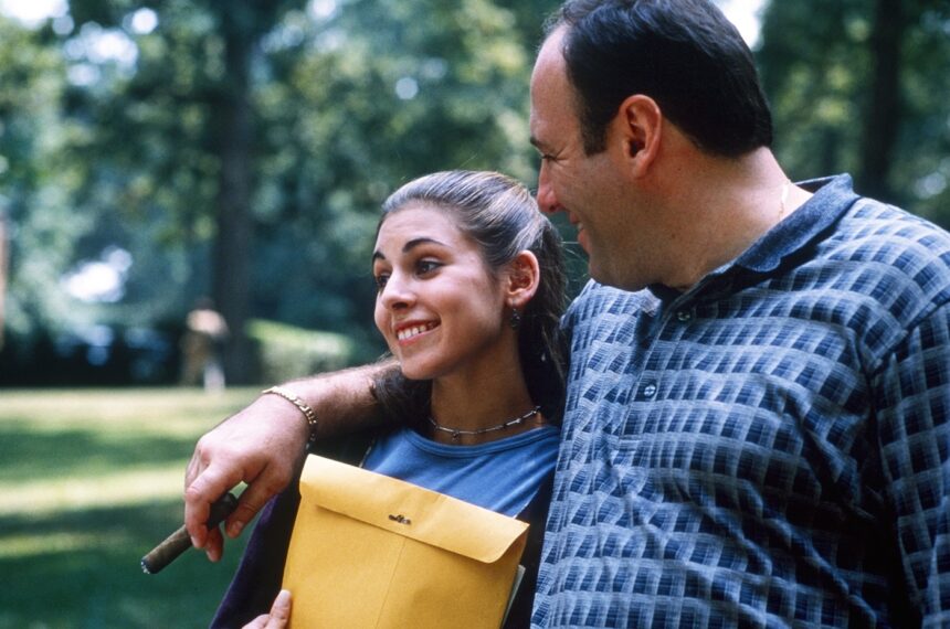 Jamie-Lynn Sigler and James Gandolfini in The Sopranos