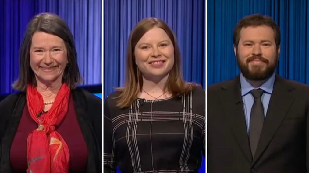 Carol Ritchey, Adriana Harmeyer, and Matthew Kahn on 'Jeopardy' June 3