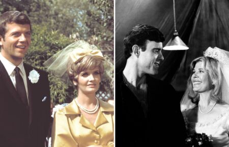 Robert Reed and Florence Henderson in 'The Brady Bunch'; Beeson Carroll and Loretta Swit in 'M*A*S*H'