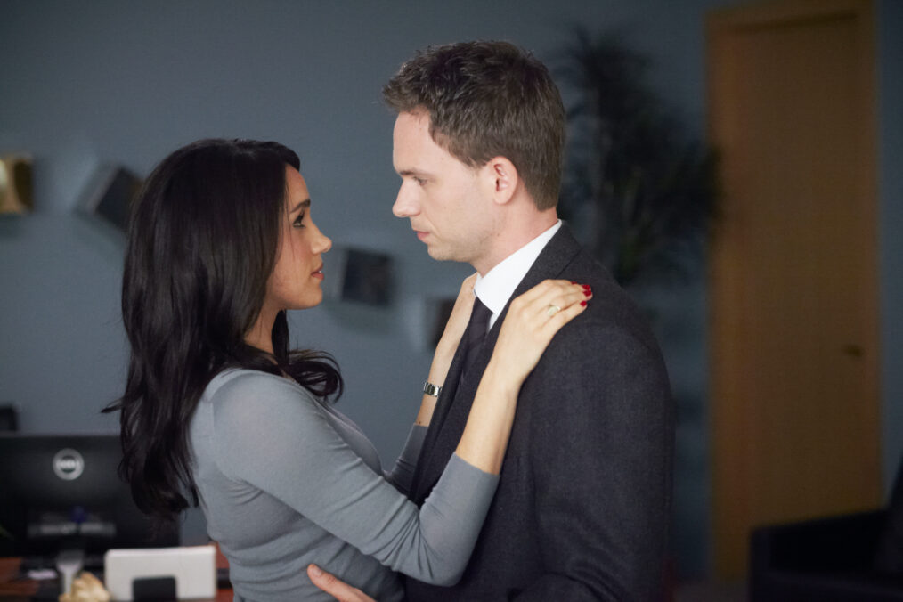 Meghan Markle and Patrick J. Adams in 'Suits' Season 3