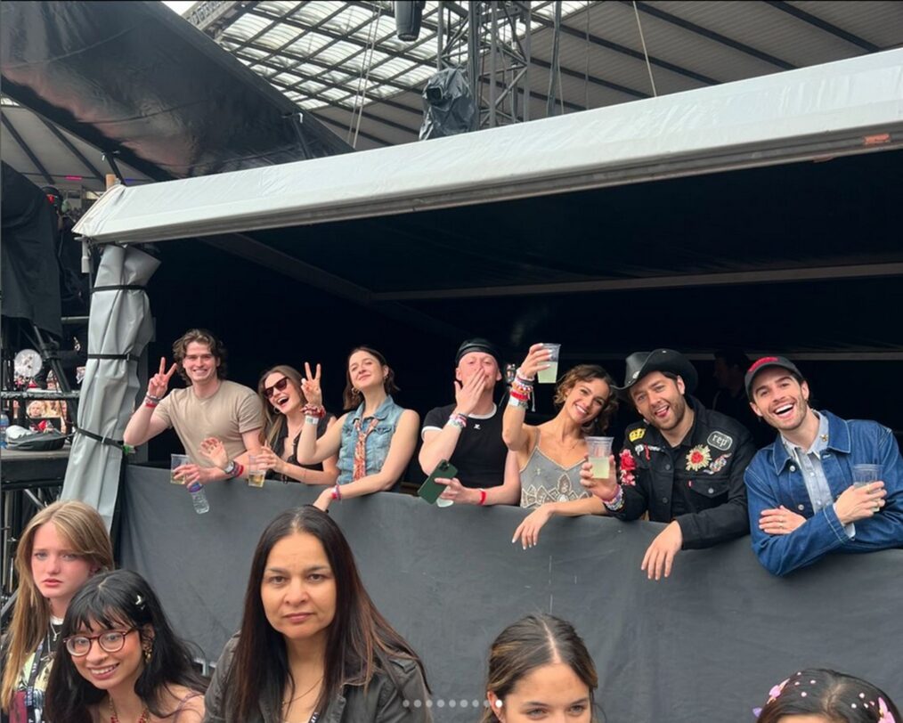 'Outlander's Charles Vandervaart, Izzy Meikle-Small, Caitlin O'Ryan, John Bell, Sophie Skelton, Richard Rankin, and Joey Phillips at Taylor Swift's The Eras Tour