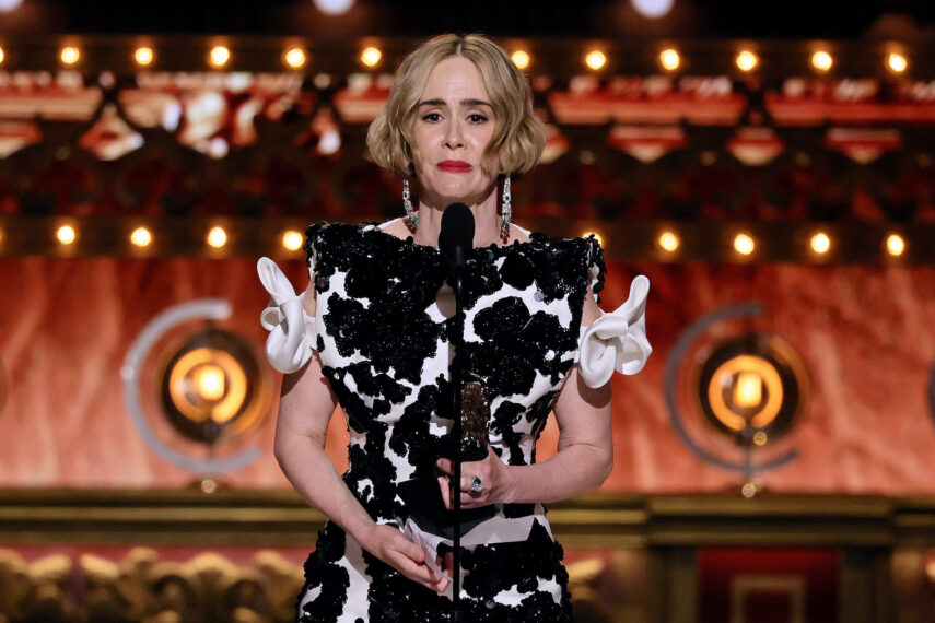 Sarah Paulson accepts the Best Leading Actress in a Play award for "Appropriate" onstage during The 77th Annual Tony Awards at David H. Koch Theater at Lincoln Center on June 16, 2024 in New York City.