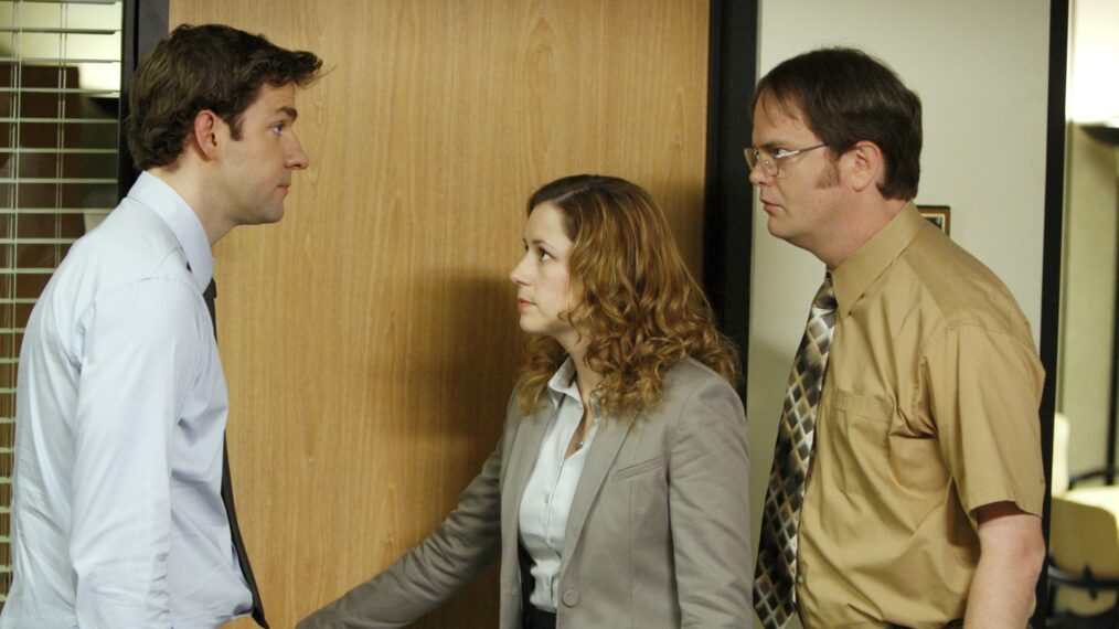 John Krasinski, Jenna Fischer, and Rainn Wilson in 'The Office'