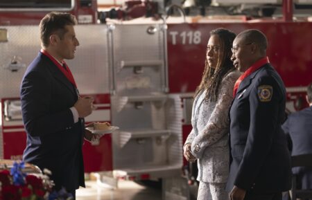 Lou Ferrigno Jr. as Tommy, Tracie Thoms as Karen, and Aisha Hinds as Hen in '9-1-1' Season 7 Episode 9 