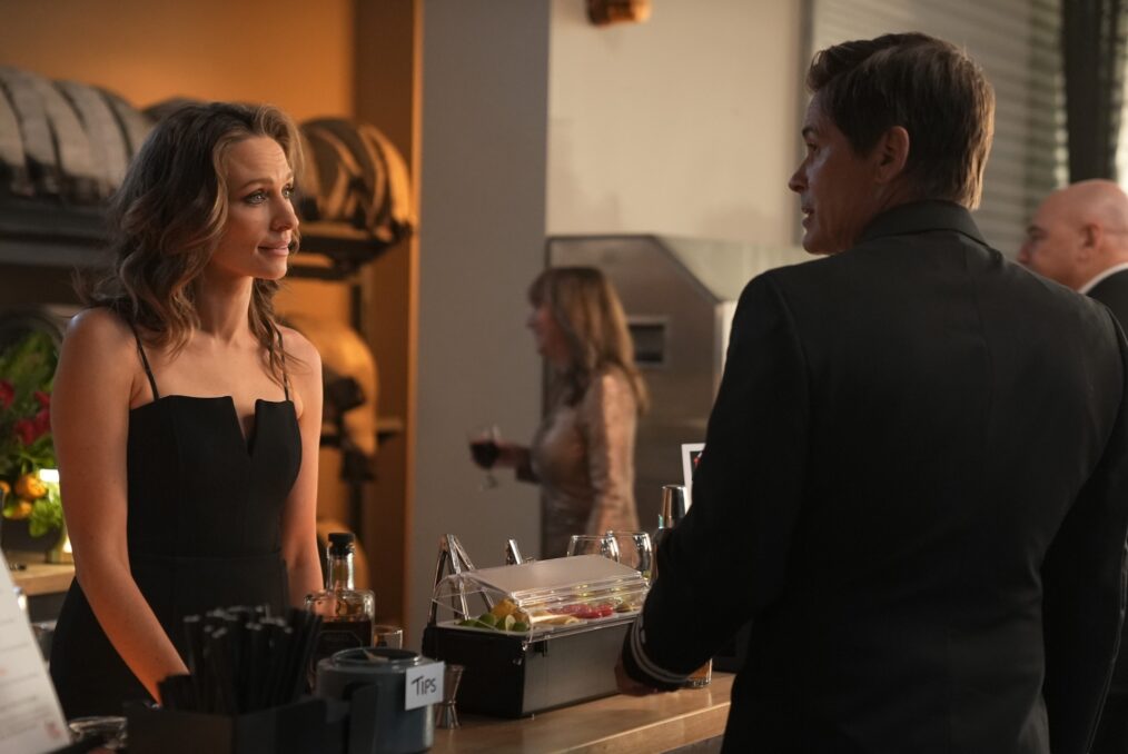 Michaela McManus as Kendra and Rob Lowe as Owen in '9-1-1: Lone Star'