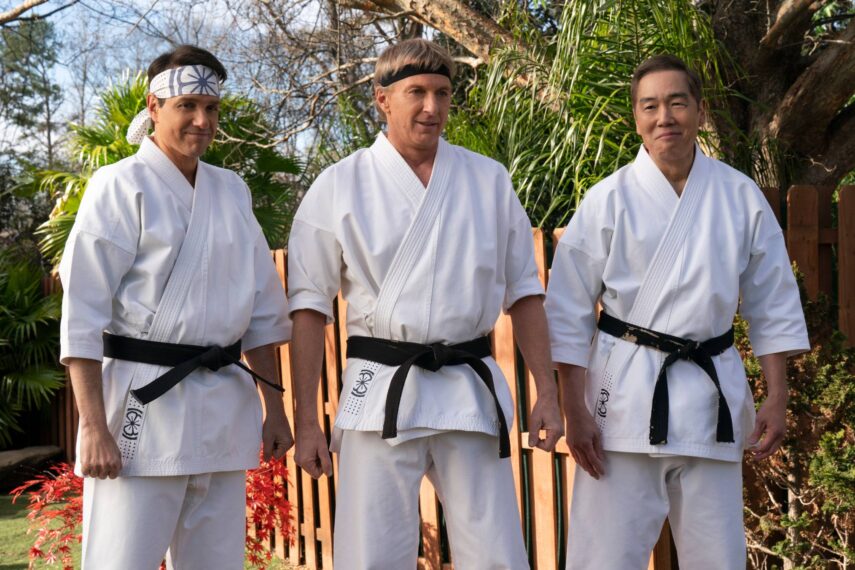 Daniel LaRusso, Johnny Lawrence, and Chozen on Cobra Kai Season 6