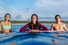 Lilliana Bowrey as Poppy Tetanui, Savannah La Rain as Bodhi Mercer, João Gabriel Marinho as Marlon Sousa in Surviving Summer