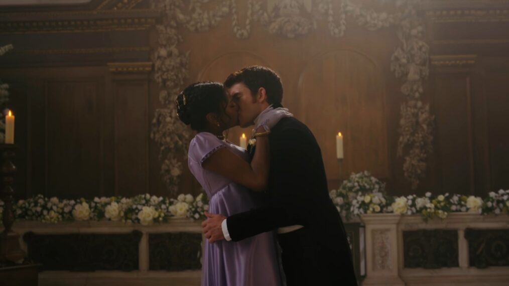 Simone Ashley and Jonathan Bailey in 'Bridgerton' Season 2