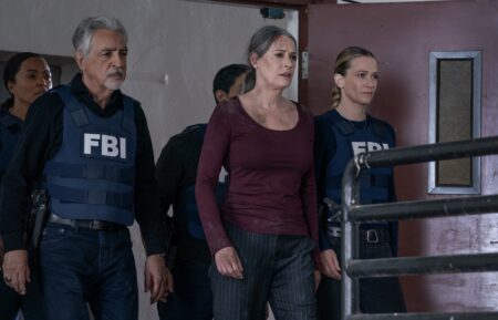 Aisha Tyler as Tara Lewis, Joe Mantegna as David Rossi, Paget Brewster as Emily Prentiss, and A.J. Cook as Jennifer “JJ” Jareau in 'Criminal Minds:Evolution' Season 17 Episode 10 