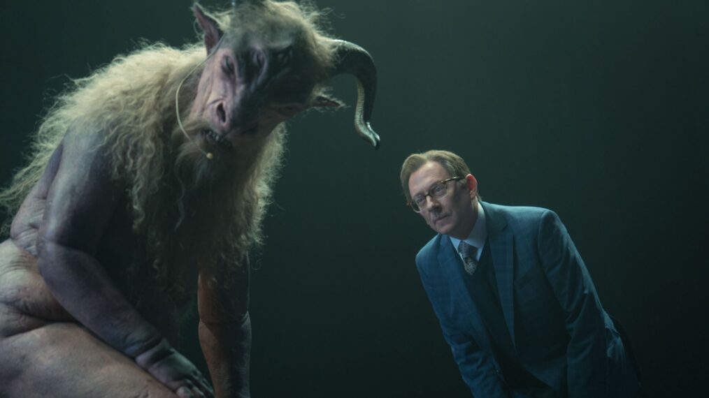 Fedor Steer as The Manager and Michael Emerson as Leland Townsend in 'Evil' Season 4 Episode 9 