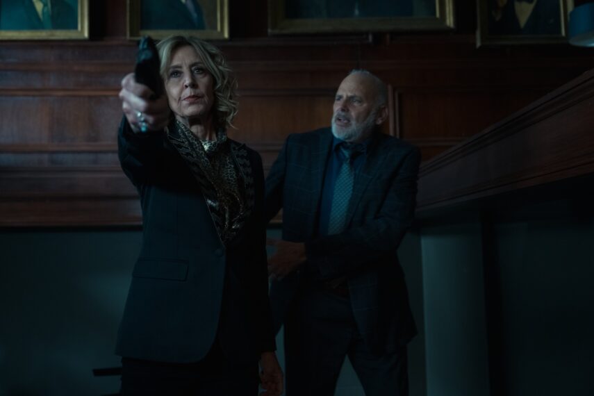 Christine Lahti as Sheryl Luria and Kurt Fuller as Dr. Kurt Boggs in 'Evil 'Season 4 Episode 10 "How to Survive a Storm"