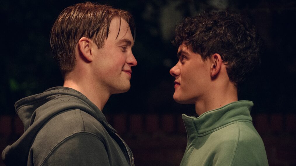 Kit Connor as Nick and Joe Locke as Charlie in 'Heartstopper' Season 3