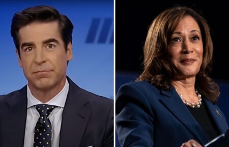 Jesse Watters and Kamala Harris