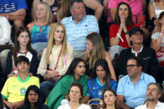 Nicole Kidman, Keith Urban and children are seen during the Artistic Gymnastics Women's Team Final on day four of the Olympic Games Paris 2024 at Bercy Arena on July 30, 2024 in Paris, France.