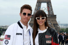 Shaun White and Nina Dobrev attend the red carpet ahead of the opening ceremony of the Olympic Games Paris 2024 on July 26, 2024 in Paris, France.