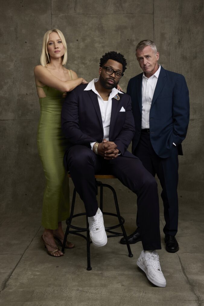 Jessy Schram, LaRoyce Hawkins, and David Eigenberg of One Chicago at the Television Critics Association Summer Press Tour