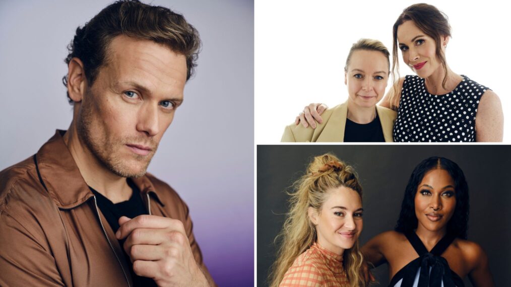 Sam Heughan of 'Outlander,' Samantha Morton and Minnie Driver of 'Serpent Queen,' and Shailene Woodley and DeWanda Wise of 'Three Women' at TCA 2024