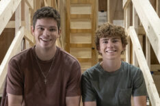 Daniel Diemer and Walker Scobell on set of 'Percy Jackson and the Olympians' Season 2