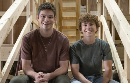 Daniel Diemer and Walker Scobell on set of 'Percy Jackson and the Olympians' Season 2