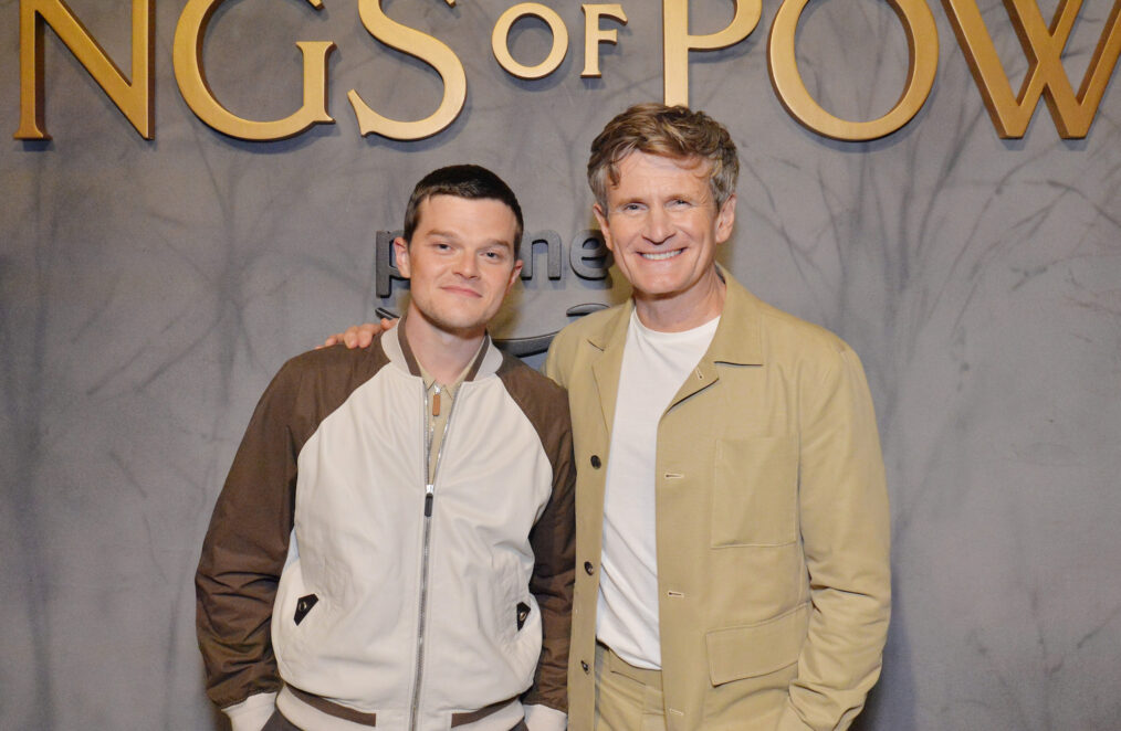 Robert Aramayo and Charles Edwards attends The Lord Of The Rings: The Rings Of Power SDCC Press Preview Event at Venue 808