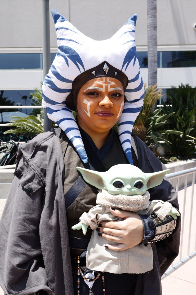 An Ahsoka Star Wars cosplayer poses during 2024 Comic-Con International on July 25, 2024 in San Diego, California.