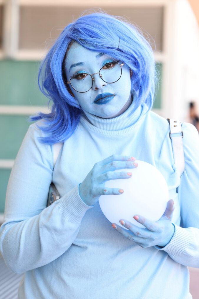 'Inside Out' Sadness cosplay at San Diego Comic-Con 2024