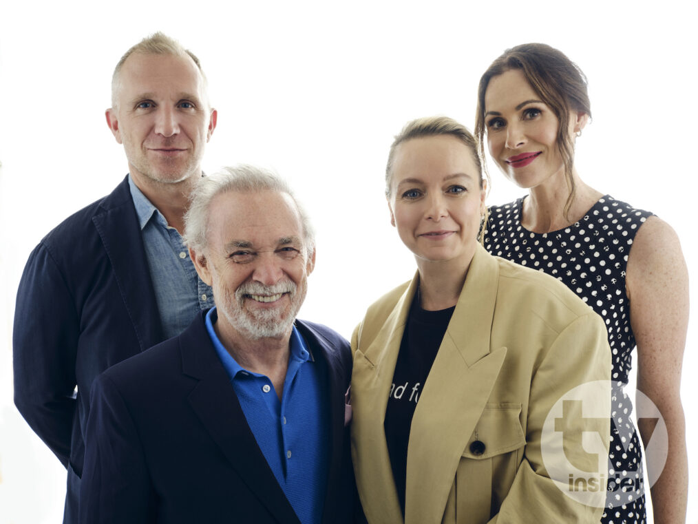 Justin Haythe, Erwin Stoff, Samantha Morton and Minnie Driver of 'Serpent Queen' at TCA 2024