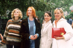 Cynthia Nixon as Miranda Hobbes, Kristin Davis as Charlotte York, Sarah Jessica Parker as Carrie Bradshaw, and Kim Cattrall as Samantha Jones in 'Sex and the City'