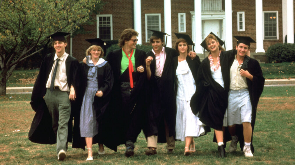 Andrew McCarthy, Mare Winningham, Rob Lowe, Judd Nelson, Ally Sheedy, Demi Moore, Emilio Estevez in 'St. Elmo's Fire'