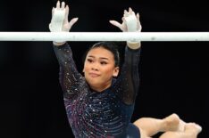 Sunisa Lee of Team United States practices on the uneven bars during a Gymnastics training session in the Bercy Arena ahead of the Paris 2024 Olympic Games