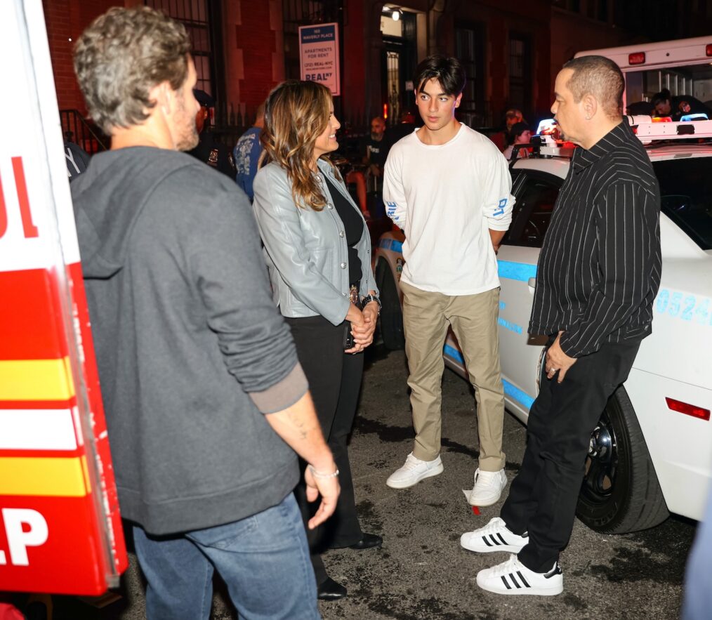 Mariska Hargitay, August Hermann, and Ice-T on the set of 'Law & Order: SVU' Season 26