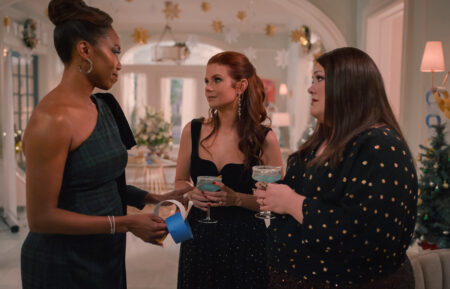 Heather Headley as Helen Decatur, JoAnna Garcia Swisher as Maddie Townsend, and Brooke Elliott as Dana Sue Sullivan in episode 403 of Sweet Magnolias.