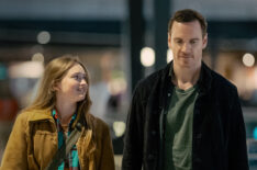 India Fowler as Poppy and Michael Fassbender as Martian in 'The Agency'